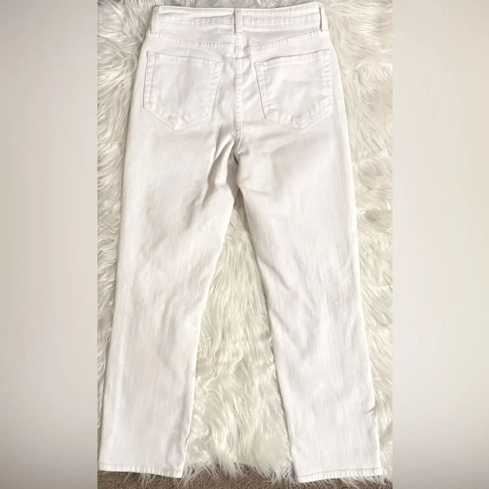 L’AGENCE ‘Audrina’ High Rise Jean In Blanc Worn Destruct Size 25